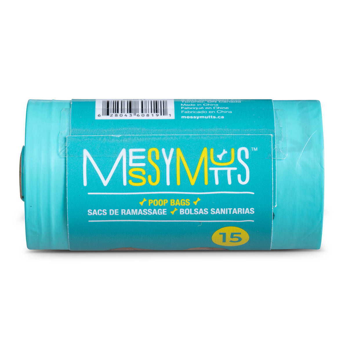 Messy Mutts Advanced Biorecycle Poop Bag, 24 Refill Rolls, Individual Pkg