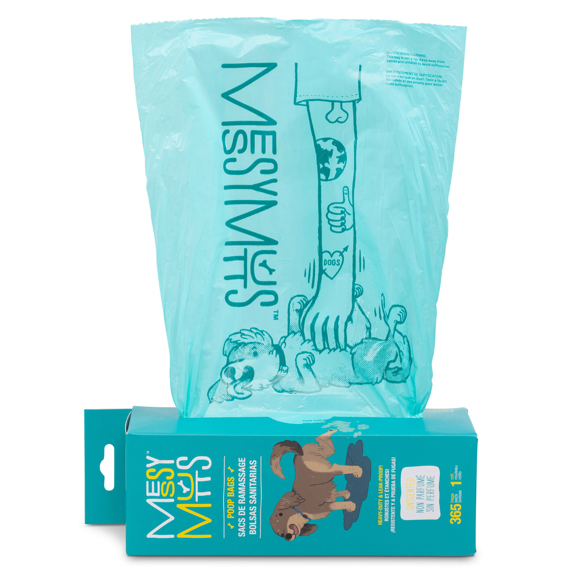 Messy Mutts Advanced Biorecycle Poop Bag, Bulk Roll, 365 Count