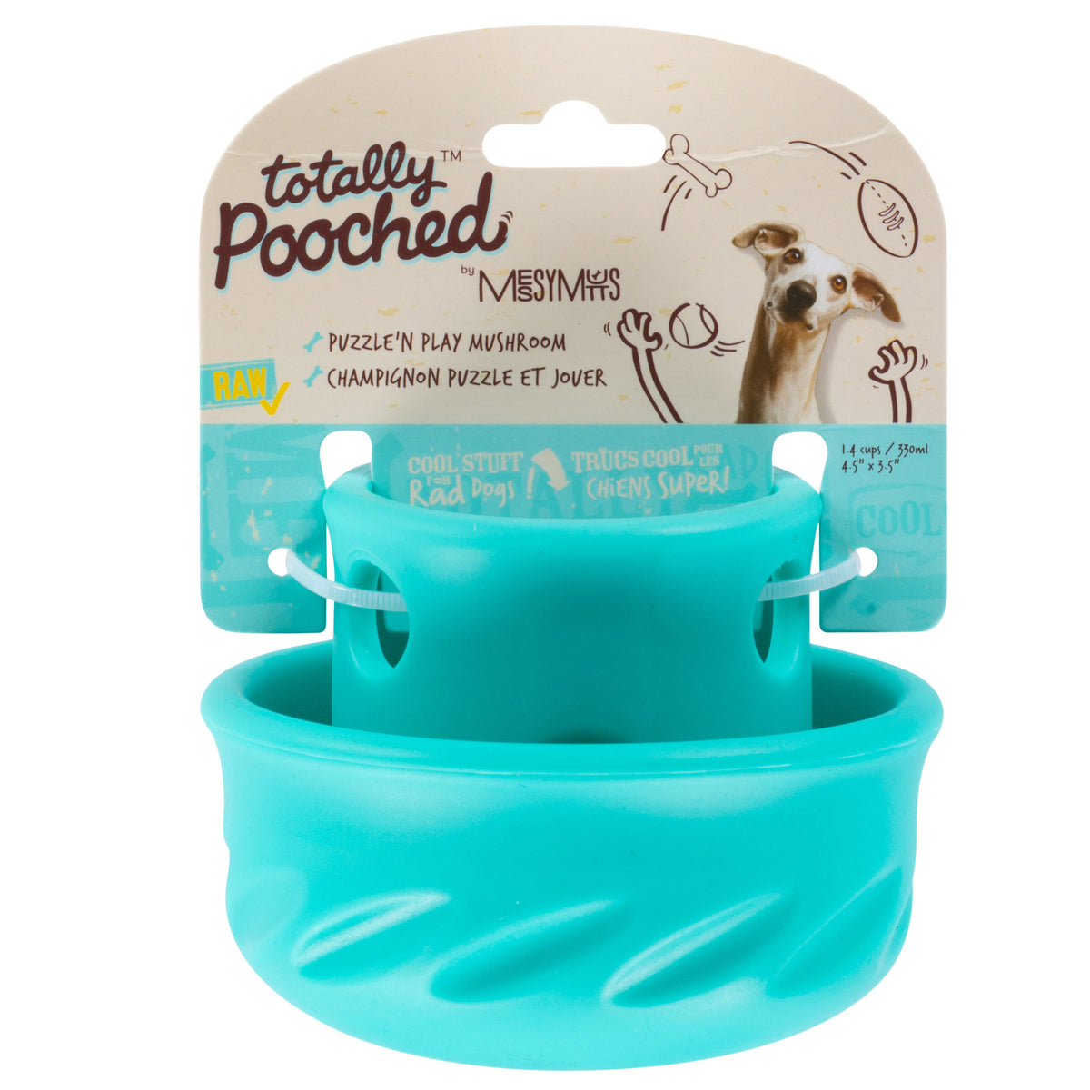 Totally Pooched Puzzle 'n Play Mushroom, 1.4 Cup, Teal
