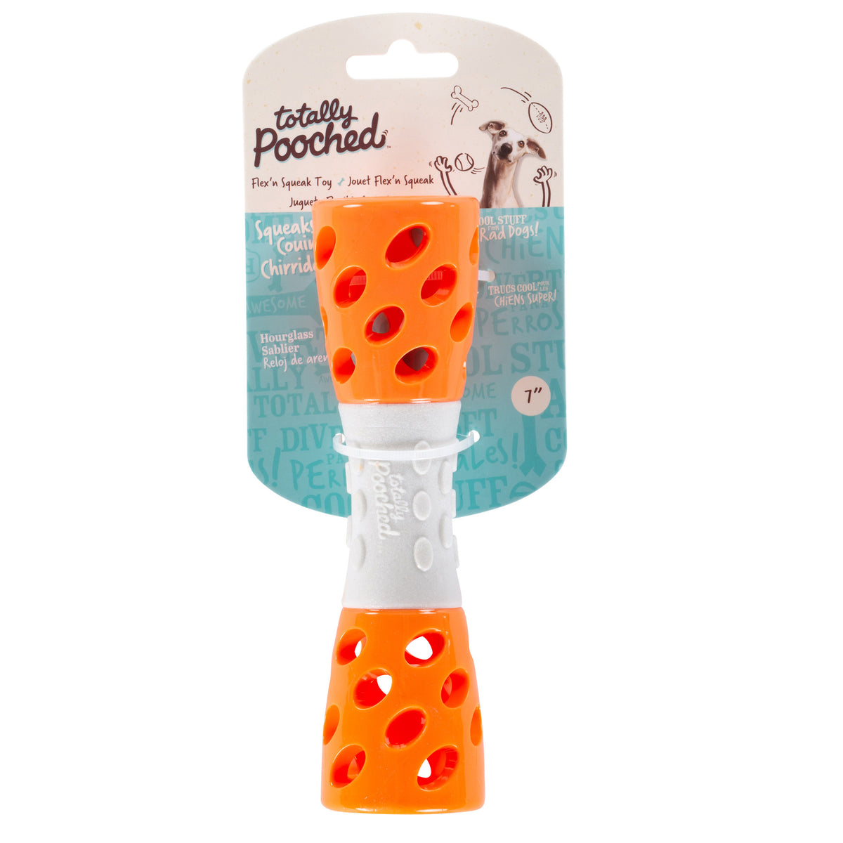Totally Pooched Toss 'n Stuff Hourglass, 7", Orange