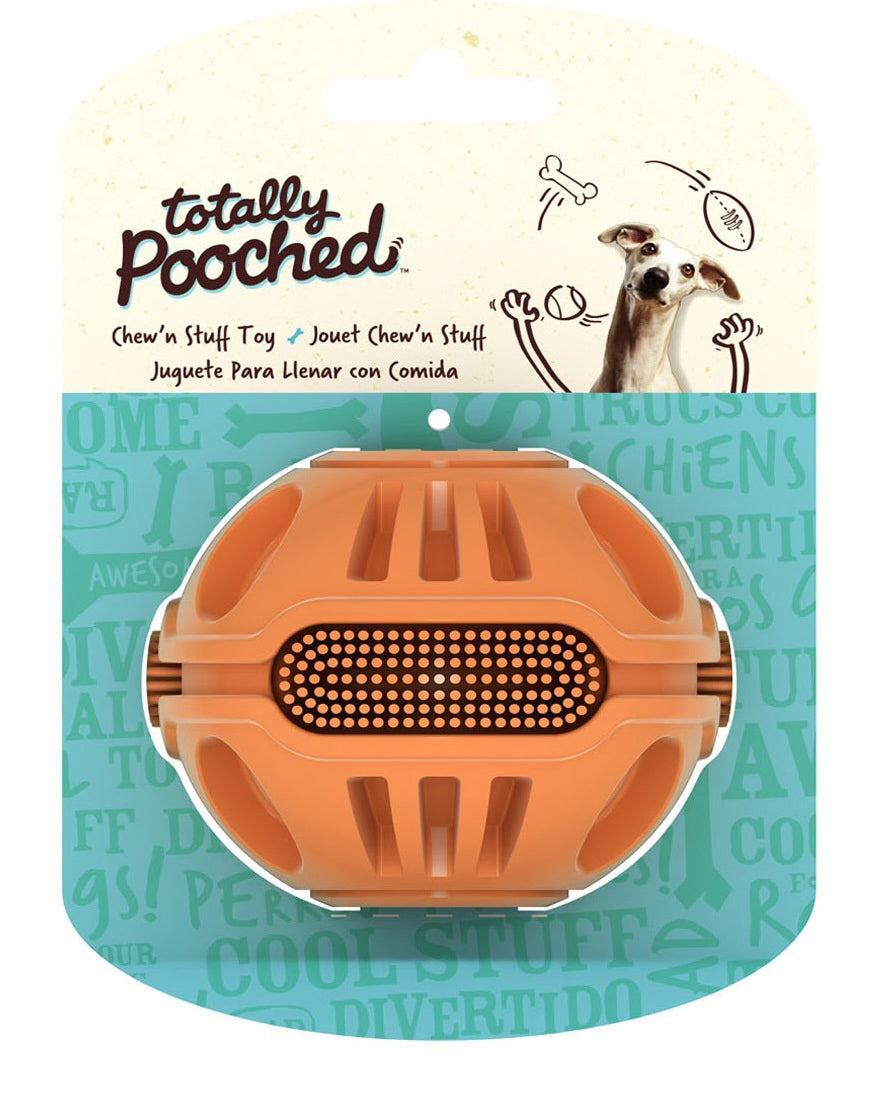 Totally Pooched Stuff'n Brush Ball, 3", Orange
