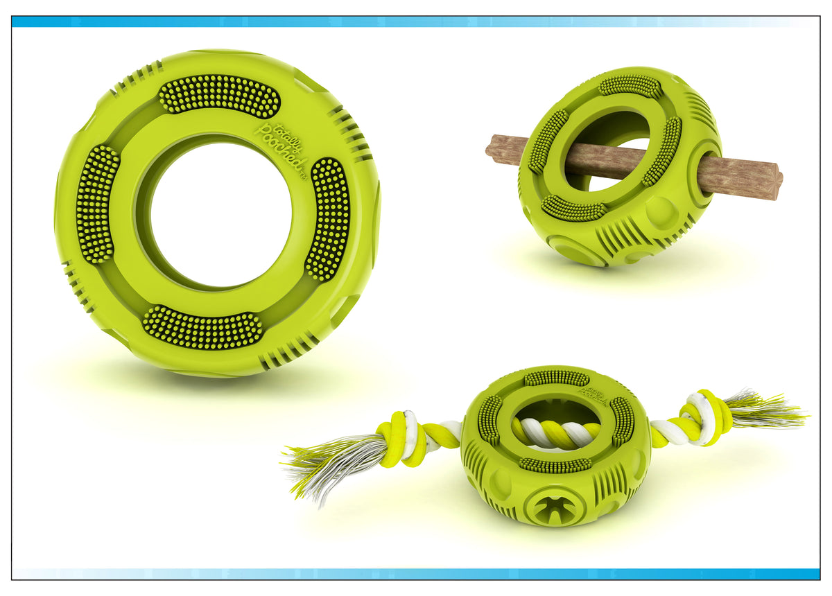 Totally Pooched Stuff'n Brush Tire, 5", Green