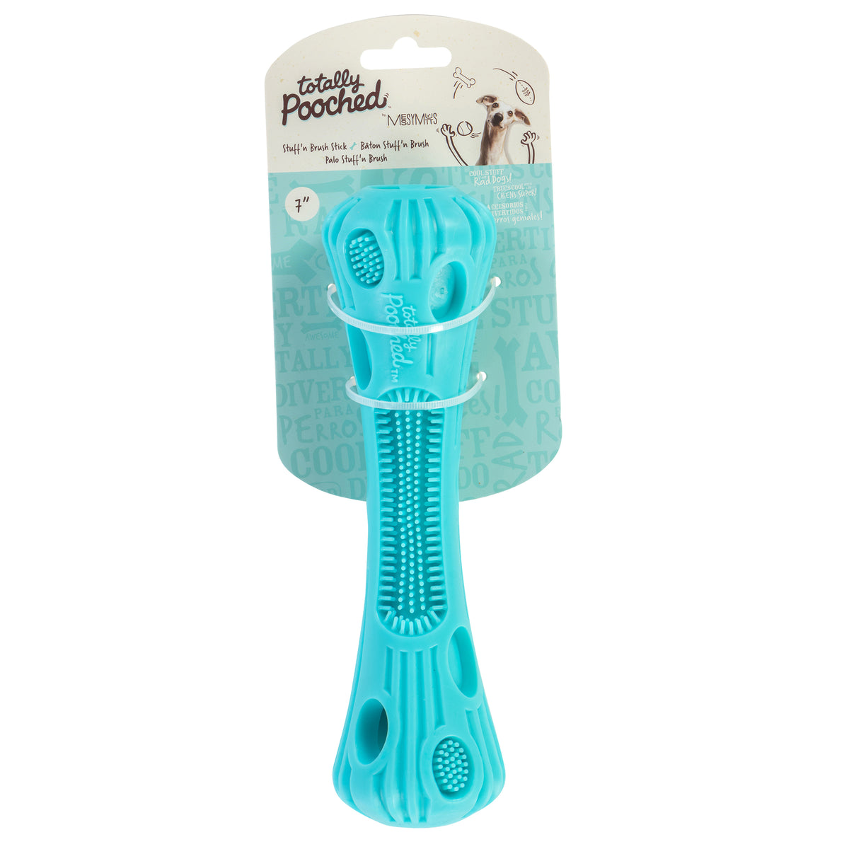 Totally Pooched Stuff'n Brush Stick, 9", Teal