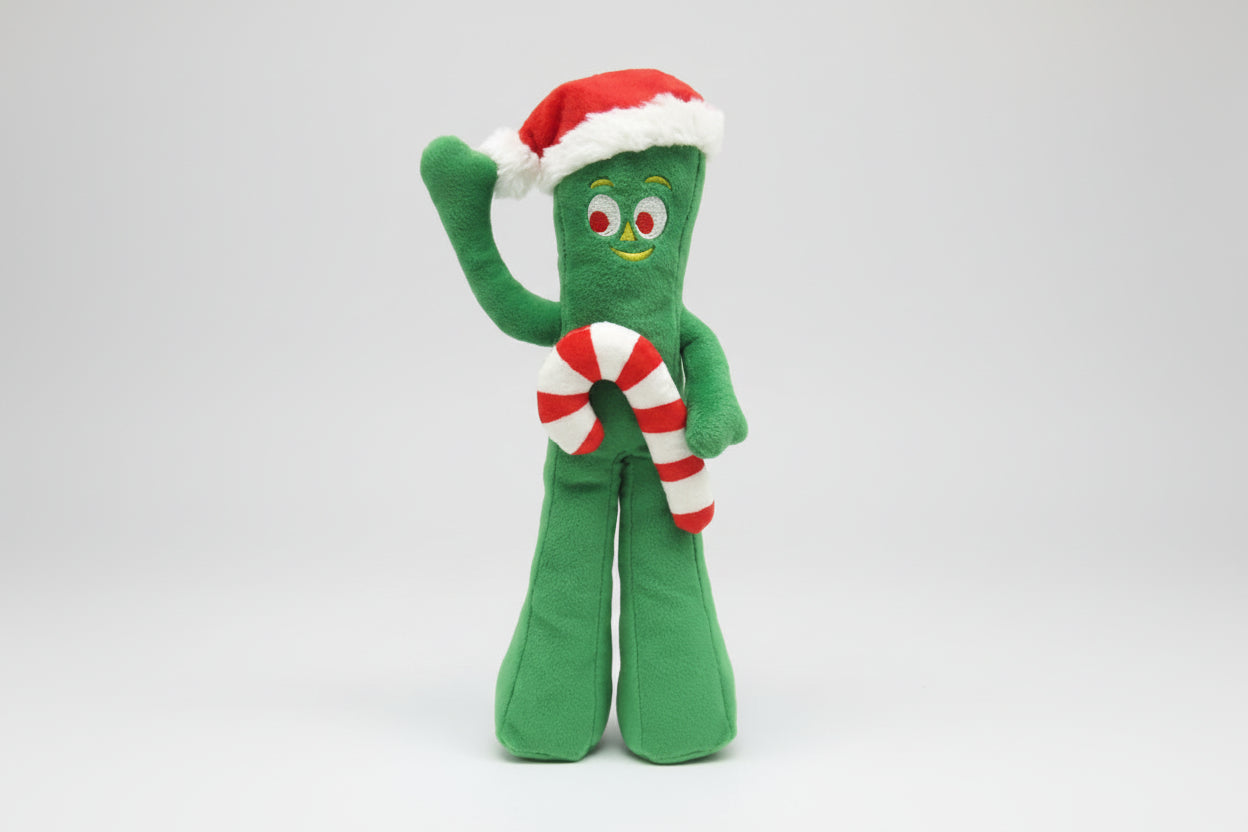 Multipet Gumby w/ Santa Hat & Candy Cane Plush Dog Toy 10.5"