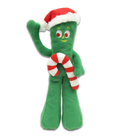 Multipet Gumby w/ Santa Hat & Candy Cane Plush Dog Toy 10.5"