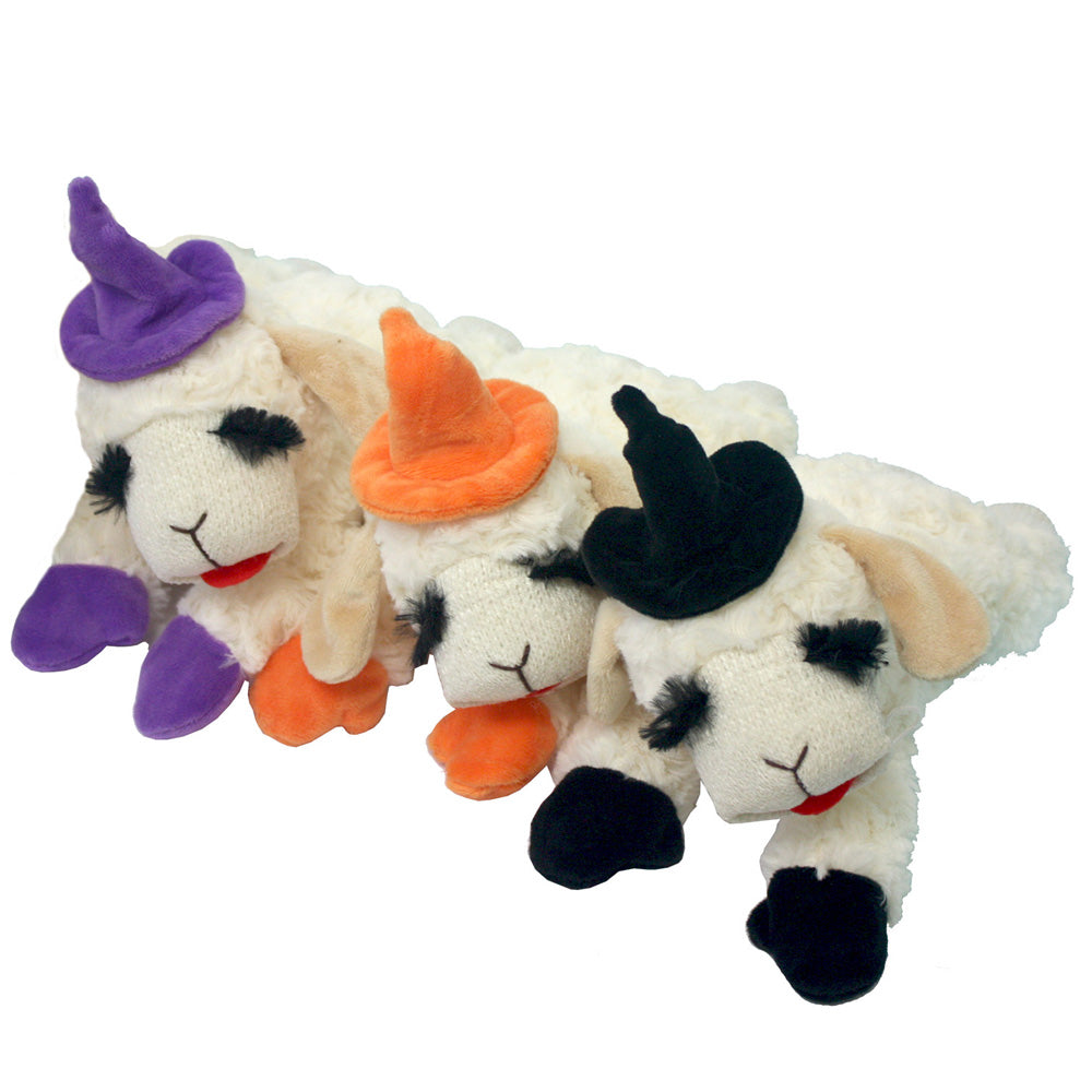 Multipet Halloween Lamb Chop Witch Hat Orange Dog Toy 10.5"