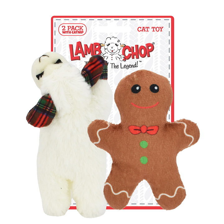 Multipet Lamb Chop® Holiday Cat Toy 2pk Assorted