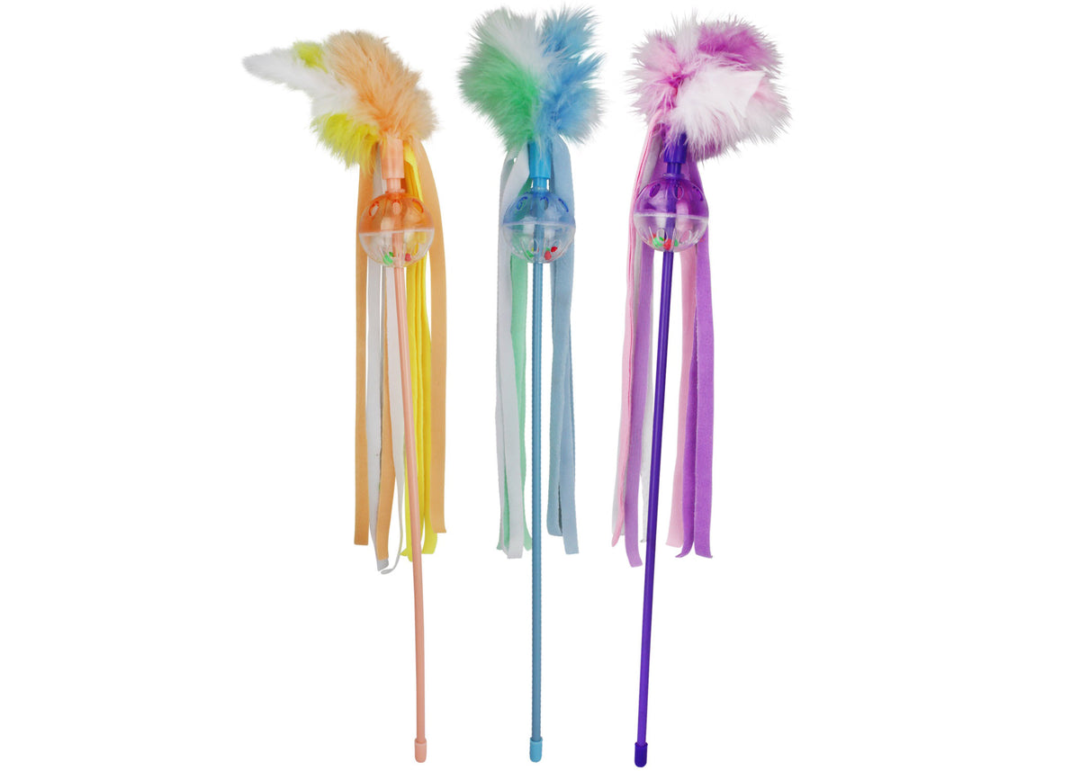 Multipet Lattice Ball Teaser Cat Toy Assorted Colors 18"