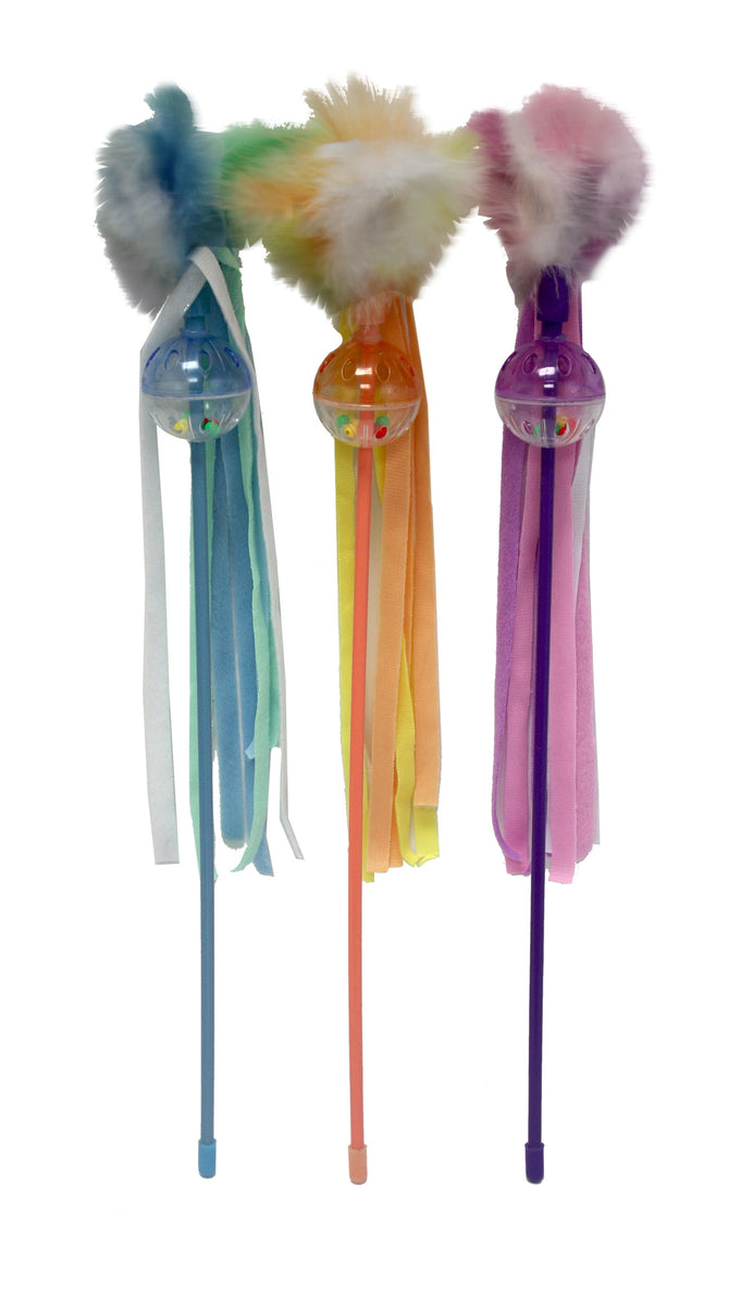 Multipet Lattice Ball Teaser Cat Toy Assorted Colors 18"