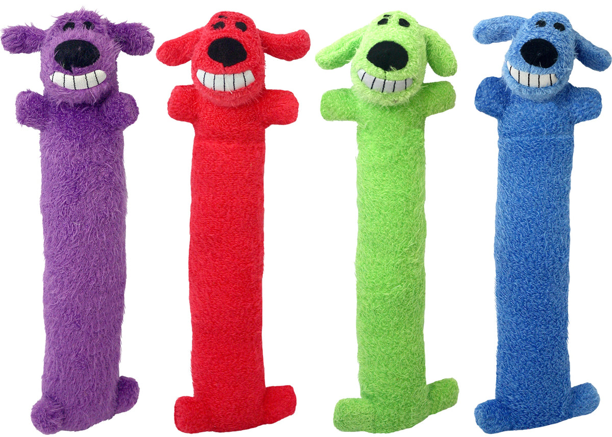 Multipet Loofa Dog Plush Dog Toy Assorted Colors 12"