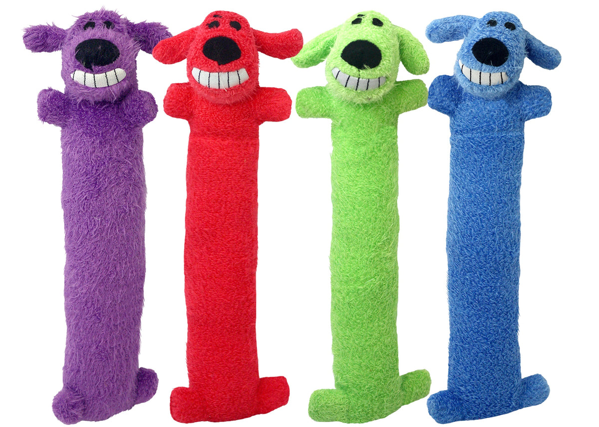 Multipet Loofa Dog Plush Dog Toy Assorted Colors 12"