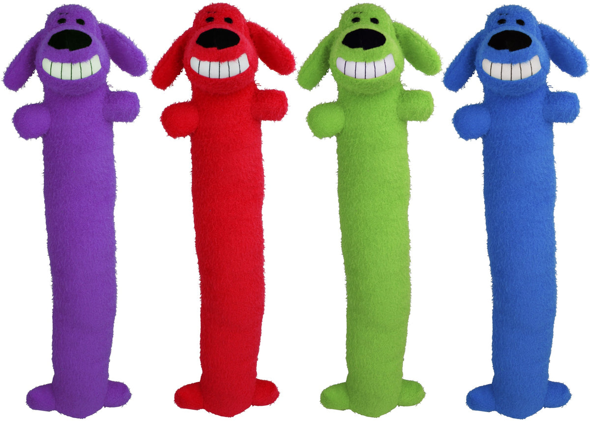Multipet Loofa Dog Plush Dog Toy Assorted Colors 18"