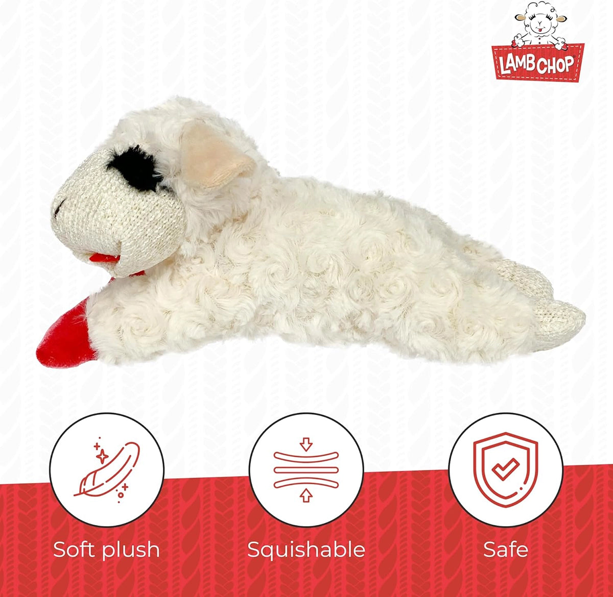 Multipet Lamb Chop Plush Dog Toy 10"