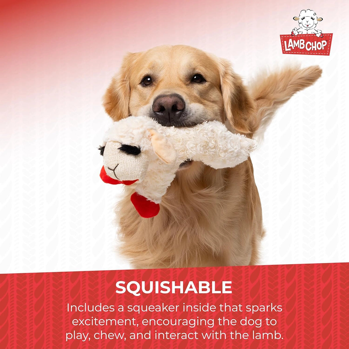 Multipet Lamb Chop Plush Dog Toy 10"
