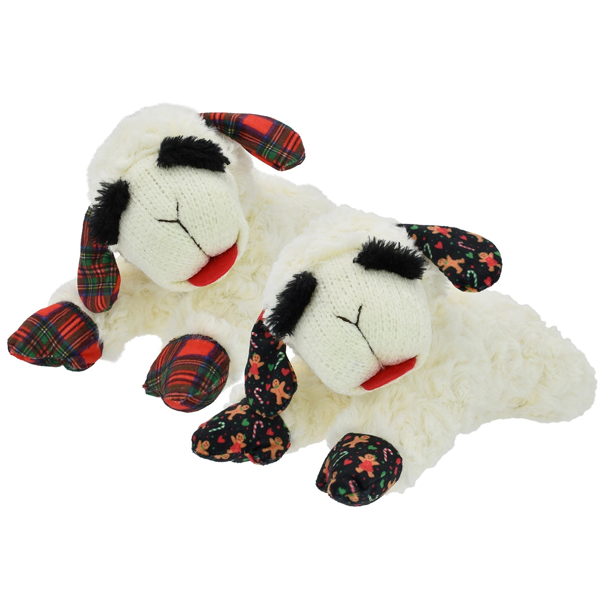 Multipet Christmas Lamb Chop Dog Toy Assorted 10.5”