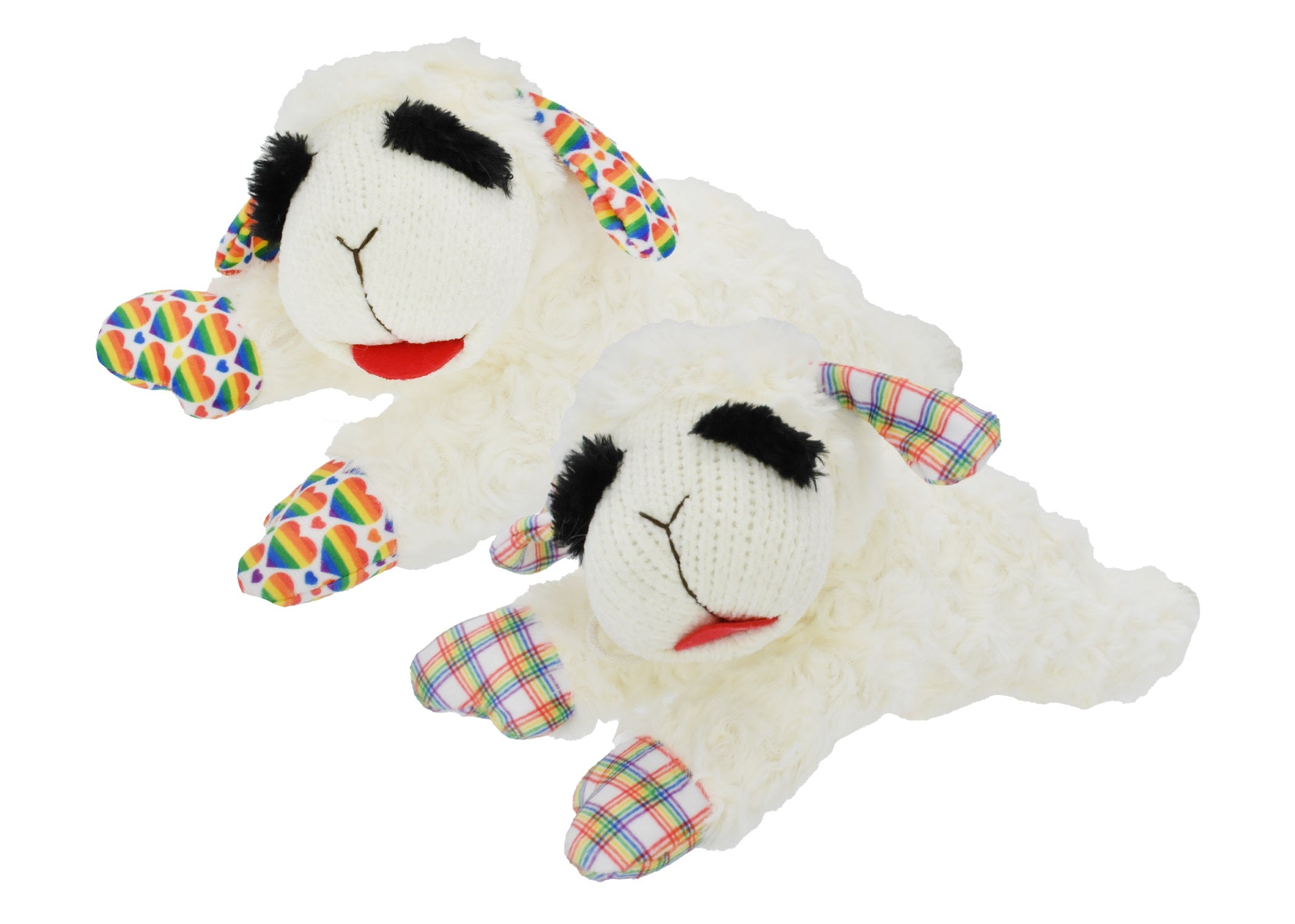 Multipet Rainbow Lamb Chop Plush Dog Toy Assorted 10.5”
