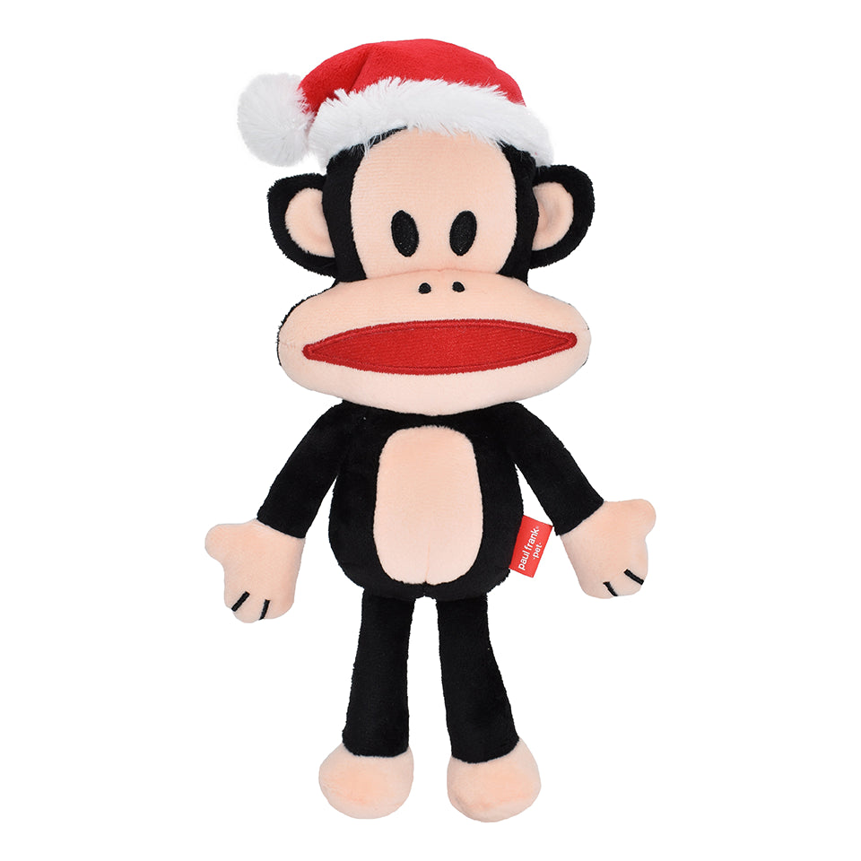 Multipet Paul Frank® Julius w/ Santa Hat Plush Dog Toy 12"