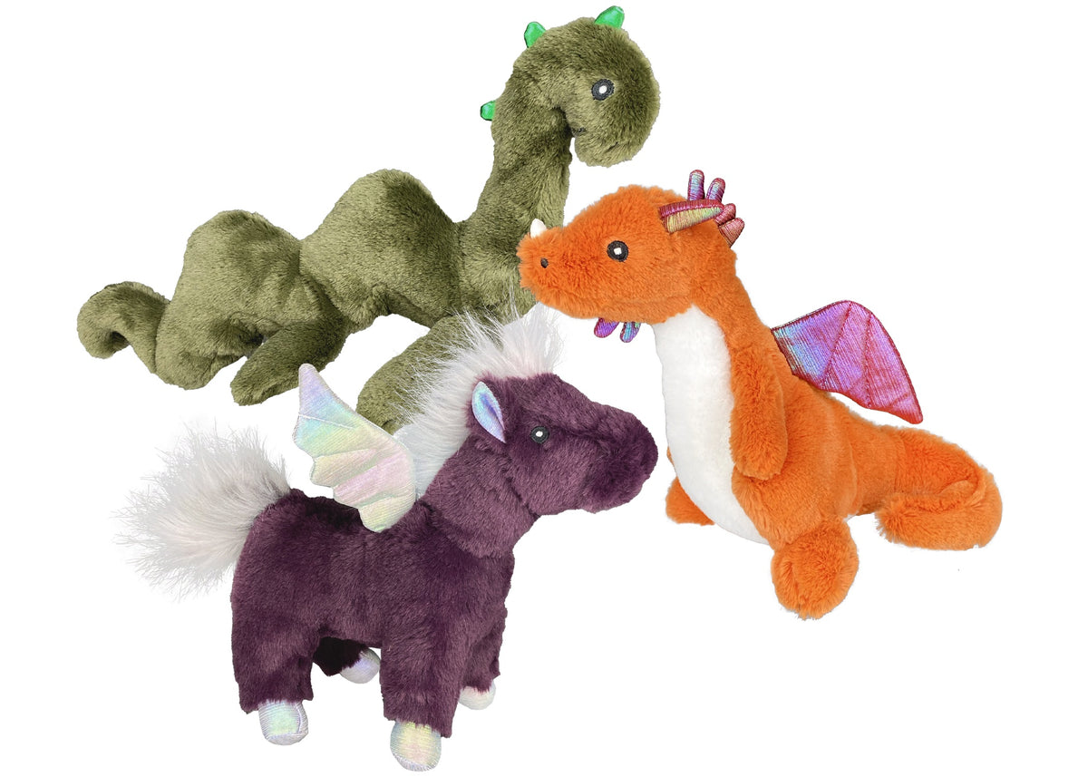 Multipet Mythical Creatures Plush Dog Toy Assorted Animals Mini 5"