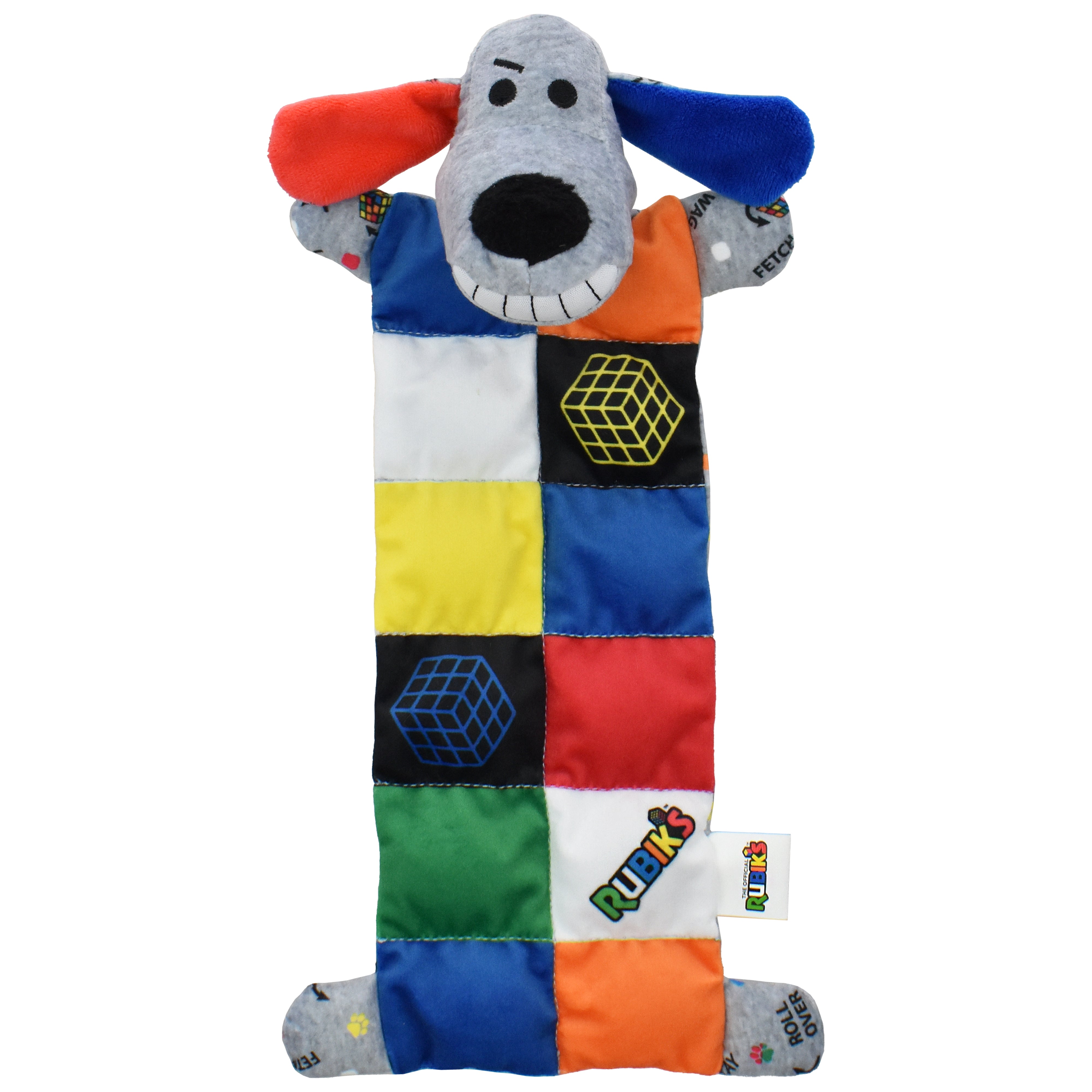 Multipet Rubik's Cube Loofa Squeakermat Plush Dog Toy 13"