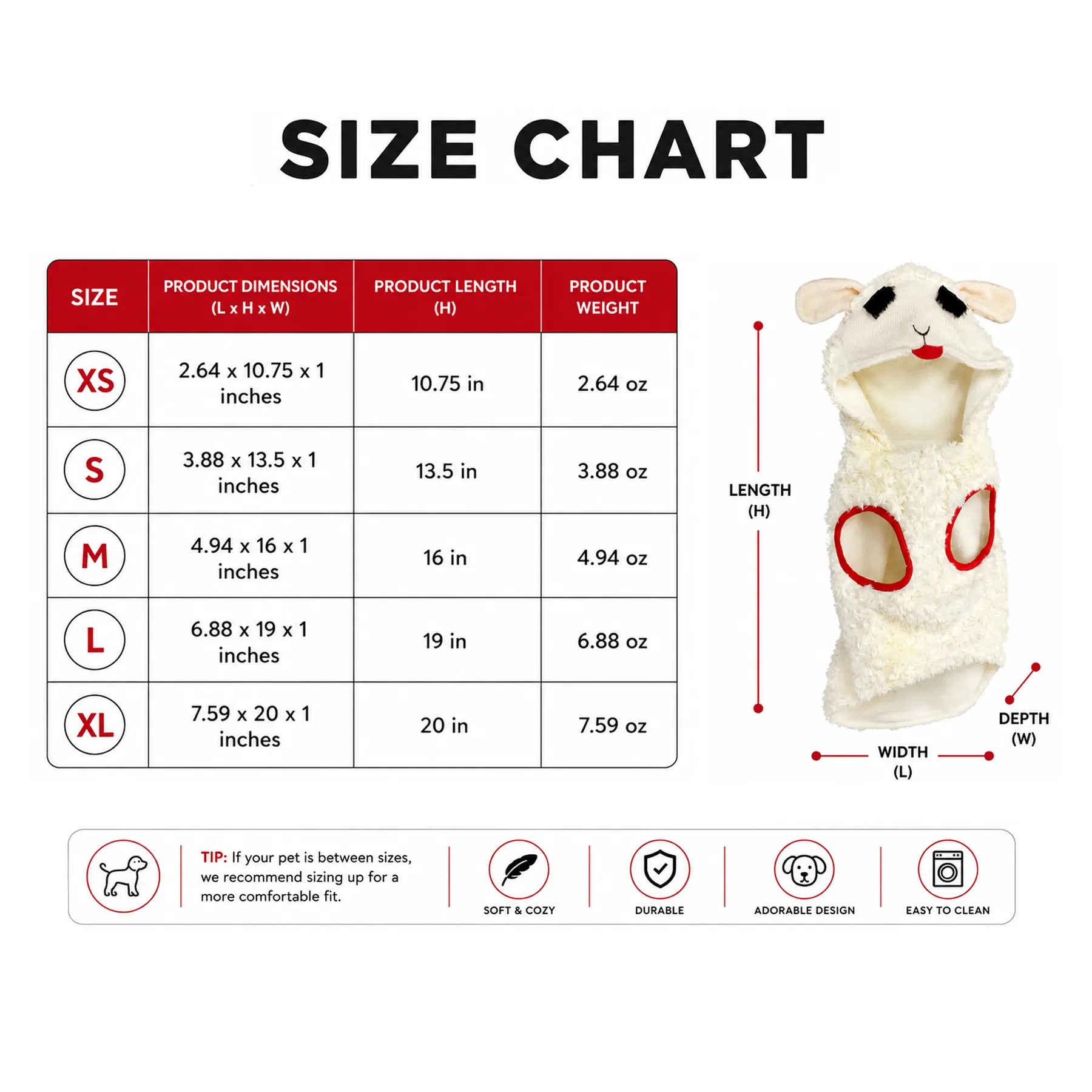 Multipet Lamb Chop Apparel Medium