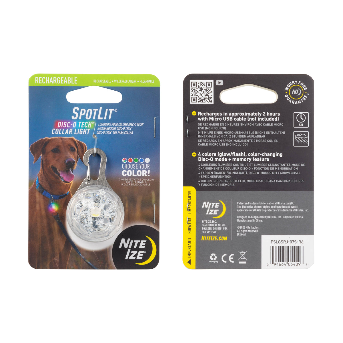 Nite Ize SpotLit® Rechargeable Collar Light - Disc-O Tech™ Jewel