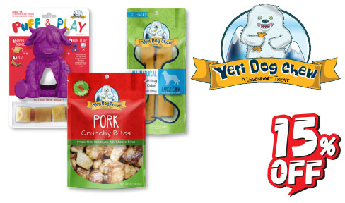15% OFF YETI DOG CHEW