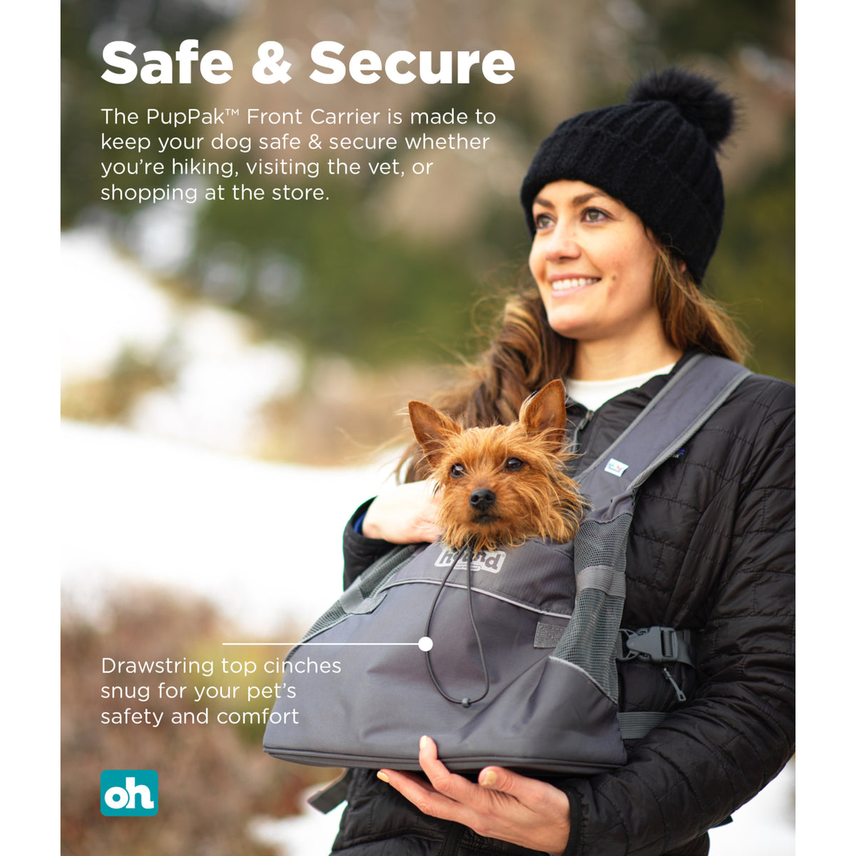 Outward Hound PupPak Dog Front Carrier Medium Grey