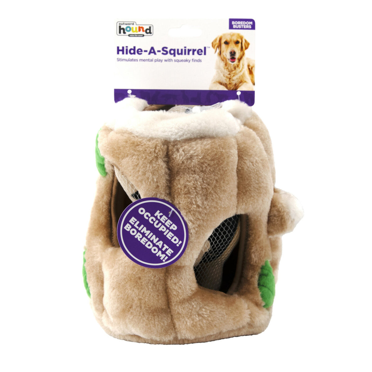 Outward Hound Hide A Squirrel Plush Dog Puzzle Toy Brown Medium