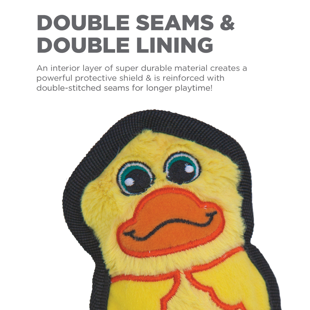 Outward Hound Invincibles Mini Duck Durable Plush Dog Toy XS