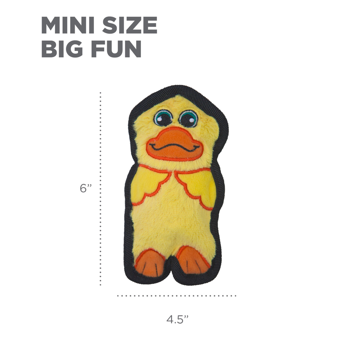 Outward Hound Invincibles Mini Duck Durable Plush Dog Toy XS