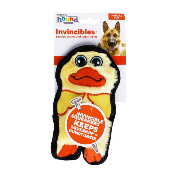 Outward Hound Invincibles Mini Duck Durable Plush Dog Toy XS
