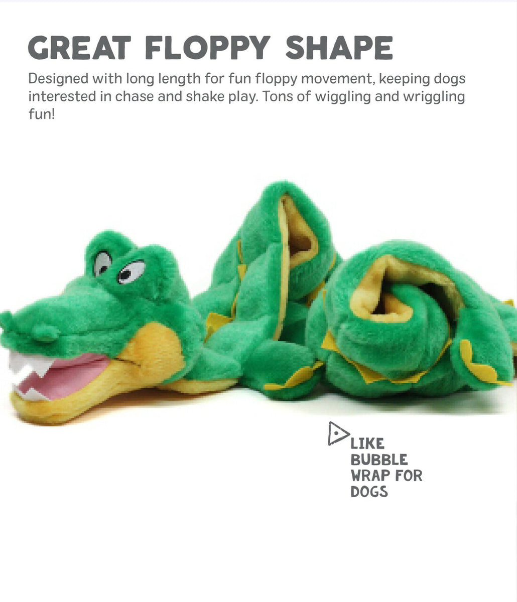 Outward Hound Squeaker Matz Gator Plush Dog Toy Green XXL