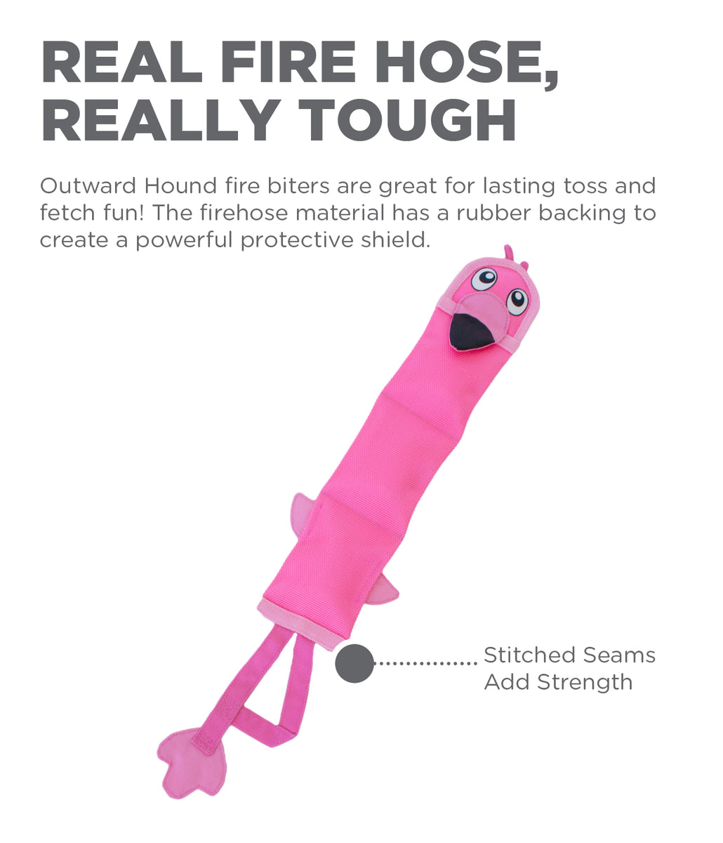 Outward Hound Fire Biterz Flamingo Plush Dog Toy Pink Large