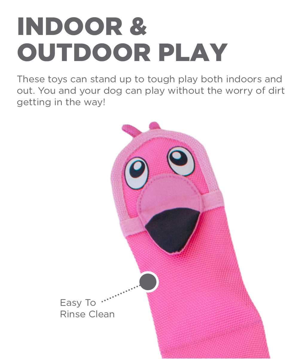 Outward Hound Fire Biterz Flamingo Plush Dog Toy Pink Large