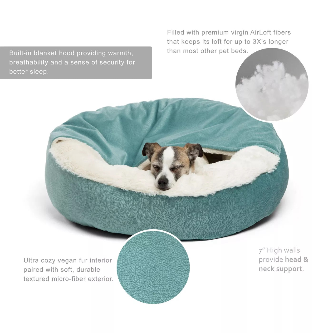 Best Friends by Sheri Cozy Cuddler Ilan Cat & Dog Bed Tide Pool 24x24