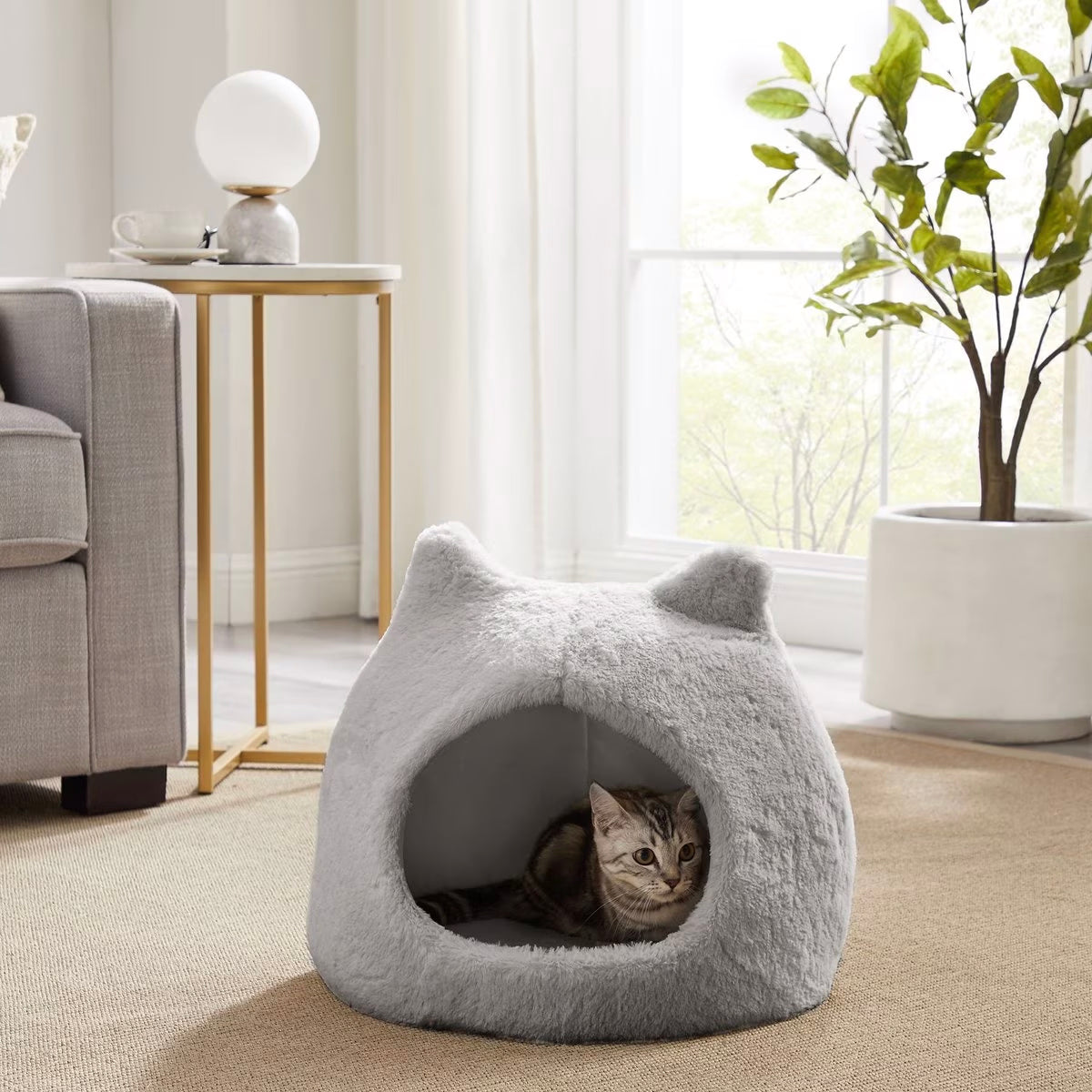 Best Friends by Sheri Meow Hut Fur Grey SM