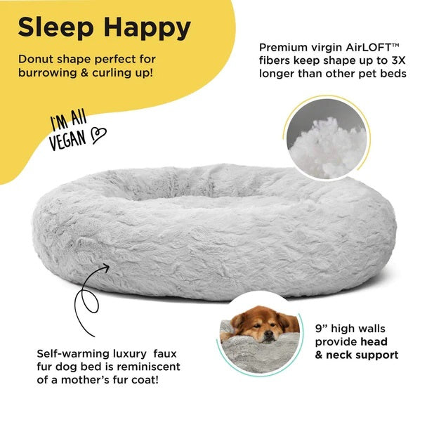Best Friends by Sheri Lux Donut Dog Bed Grey 36"x36"
