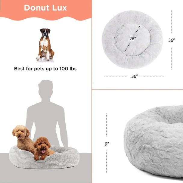Best Friends by Sheri Lux Donut Dog Bed Grey 36"x36"