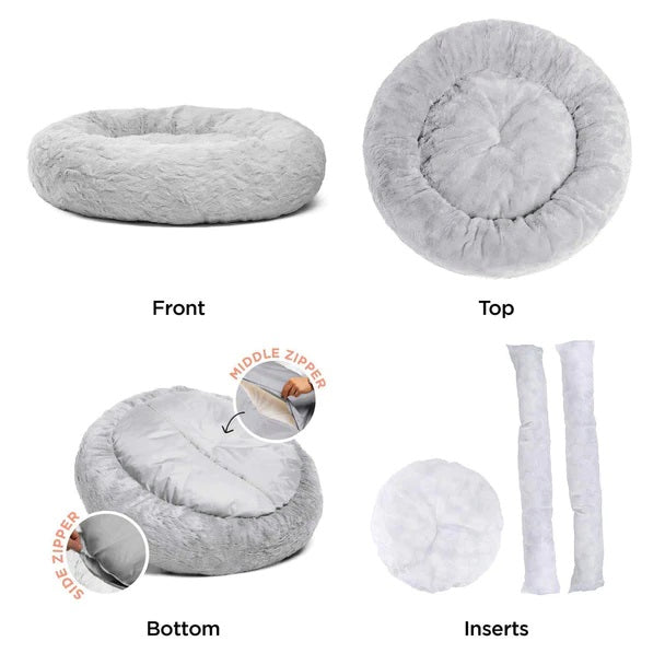 Best Friends by Sheri Lux Donut Dog Bed Grey 45"x45"