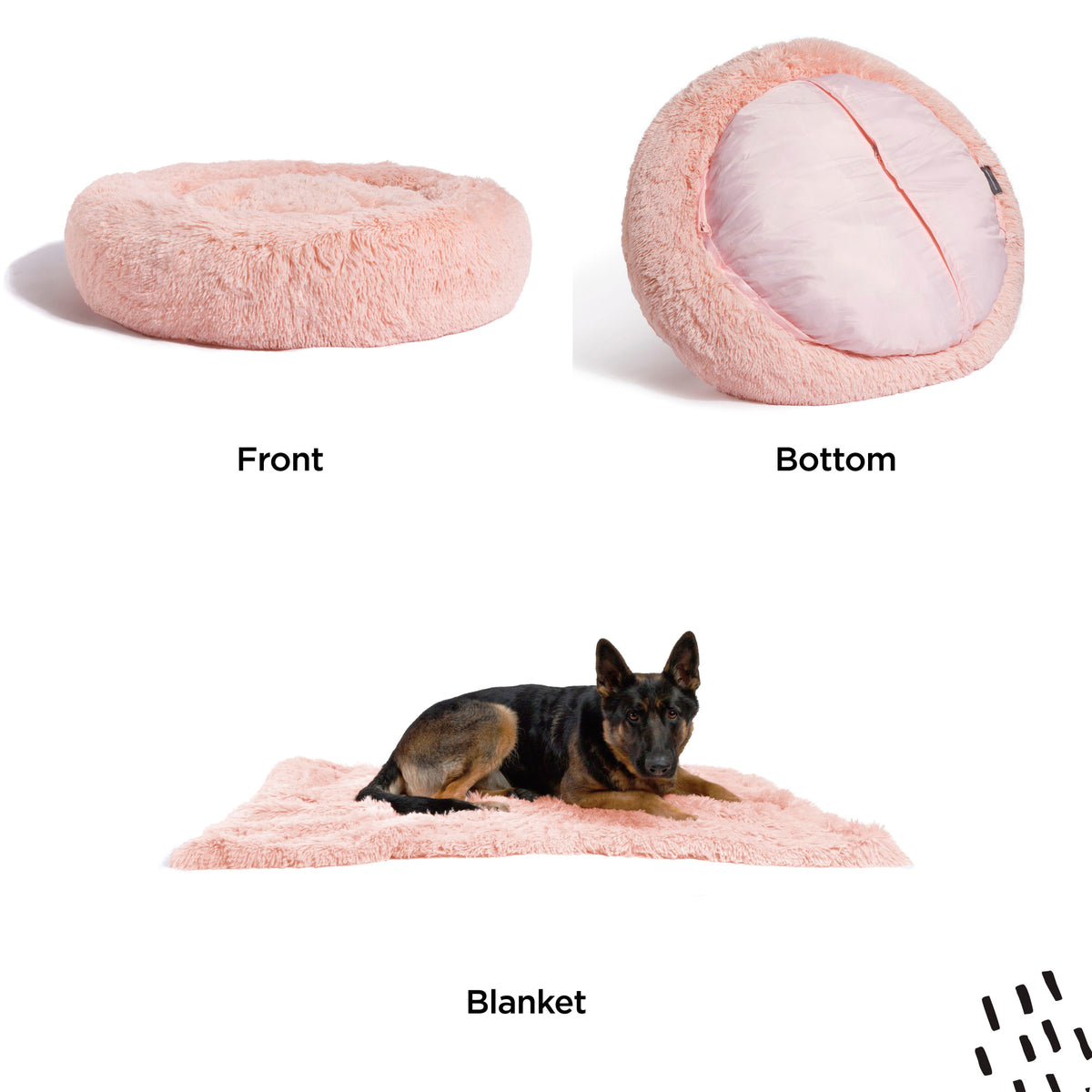Donut Shag Bundle Bed and Blanket Candy Pink 36"x36"