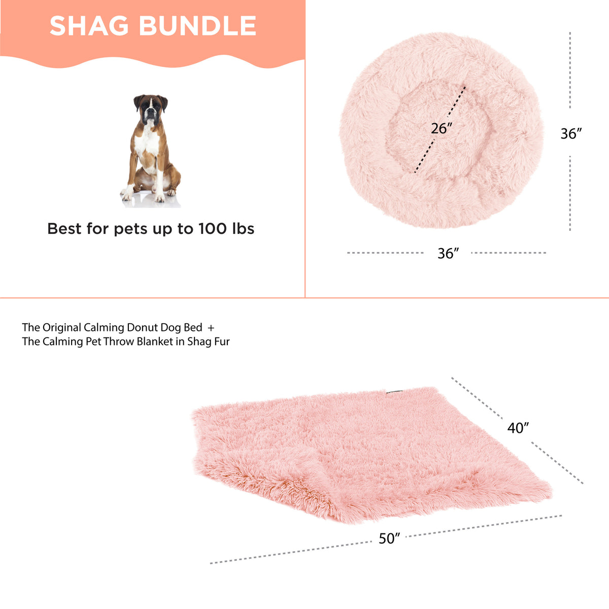 Donut Shag Bundle Bed and Blanket Candy Pink 36"x36"