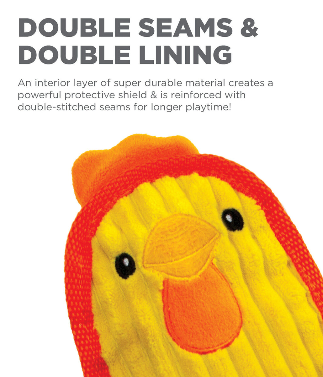 Outward Hound Invincibles Chicky Durable Plush Dog Toy Yellow XS
