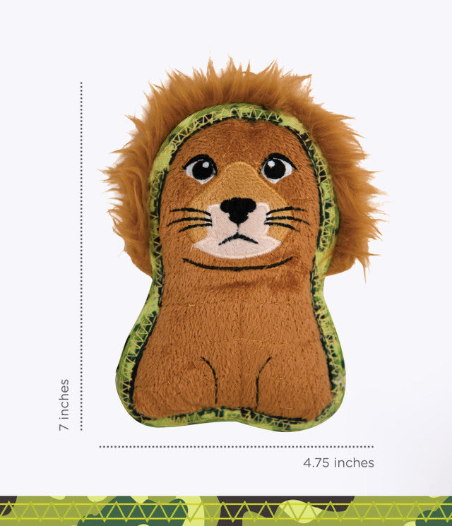 Outward Hound Xtreme Seamz Lion Plush Dog Toy Orange Small
