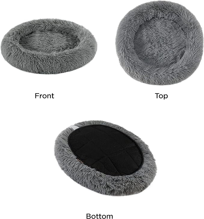 Best Friends by Sheri Cat Donut Bed Grey 21x19