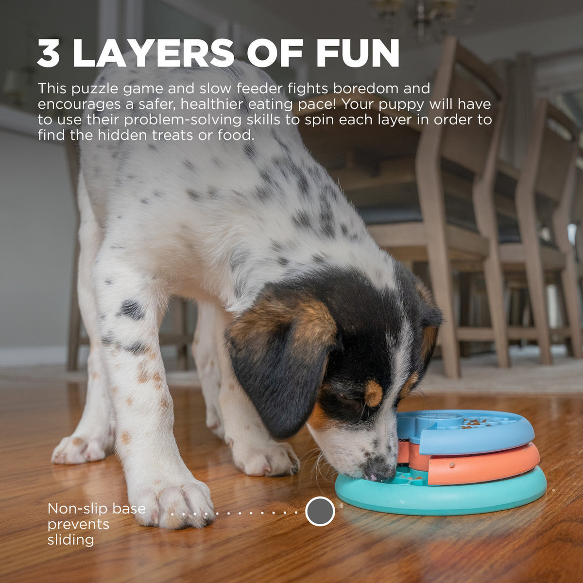 Nina Ottosson Puppy Lickin' Layers Interactive Treat Dog Puzzle Toy Multicolor