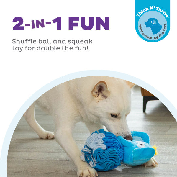 Nina Ottosson Stuff N' Snuffle Elephant Interactive Plush Dog Toy Blue