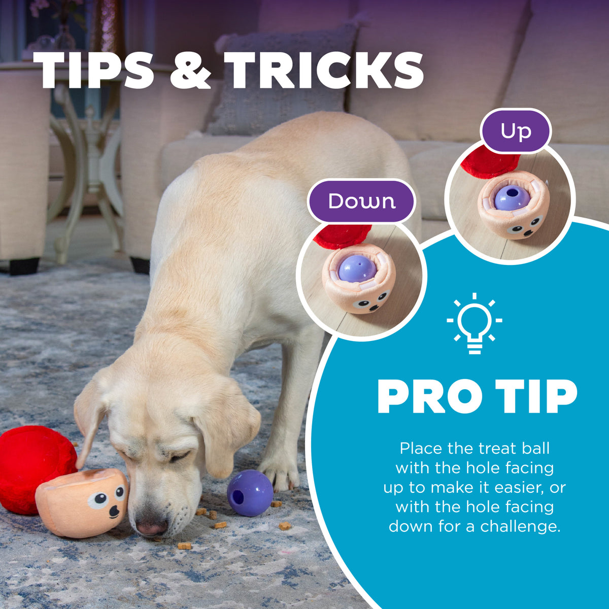 Nina Ottosson Snack Palz Mushroom Interactive Plush Dog Puzzle Toy