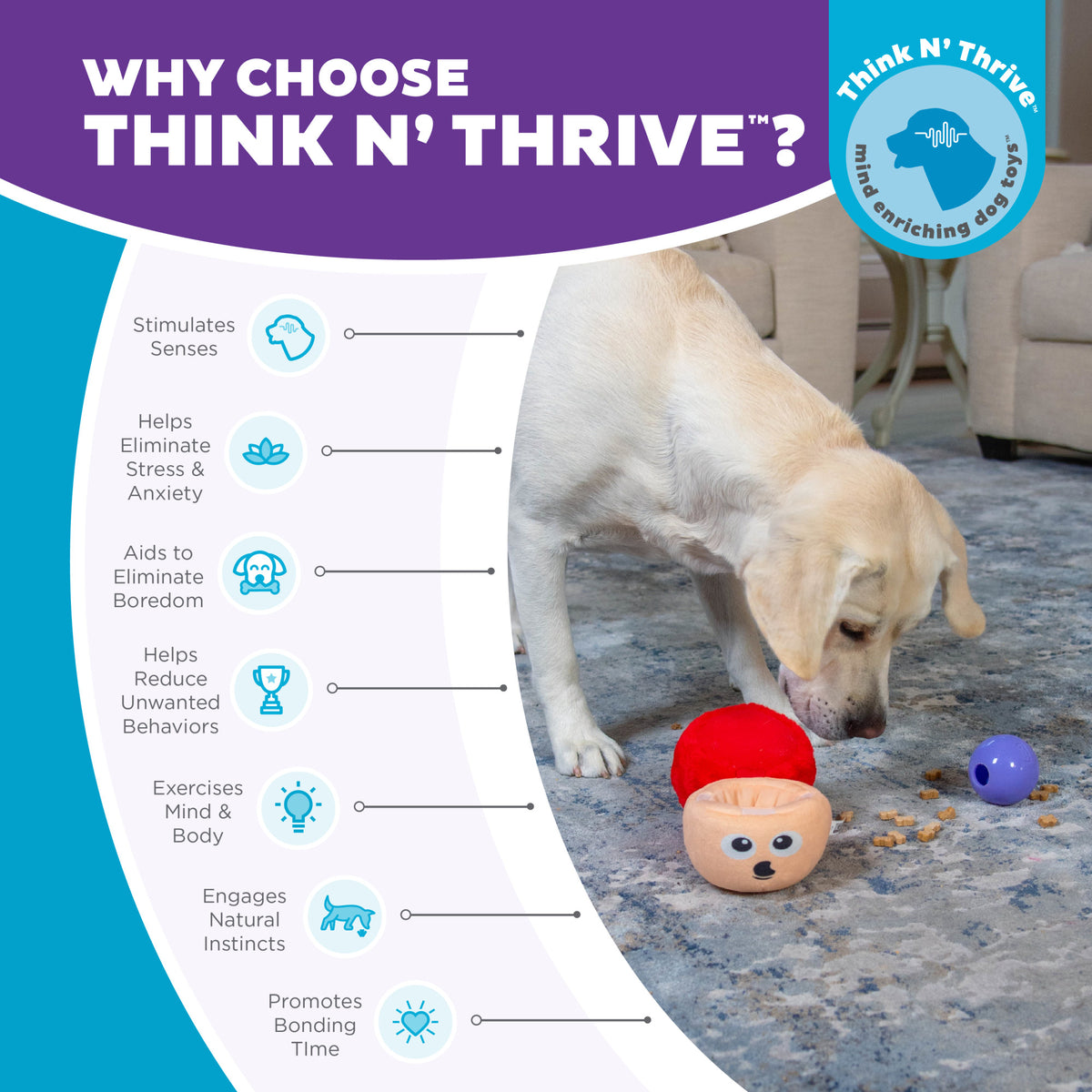 Nina Ottosson Snack Palz Mushroom Interactive Plush Dog Puzzle Toy