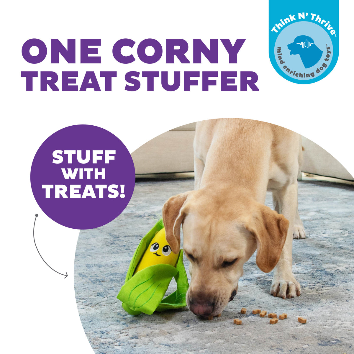 Nina Ottosson Hide N' Find Corn Interactive Plush Dog Puzzle Toy