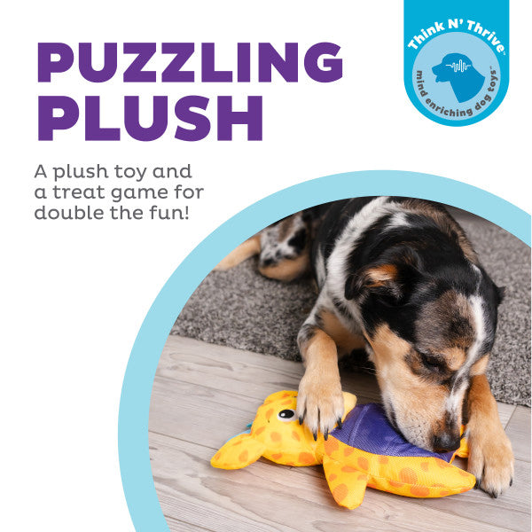 Nina Ottosson Puzzle Palz Giraffe TNT Interactive Plush Dog Puzzle Toy Yellow